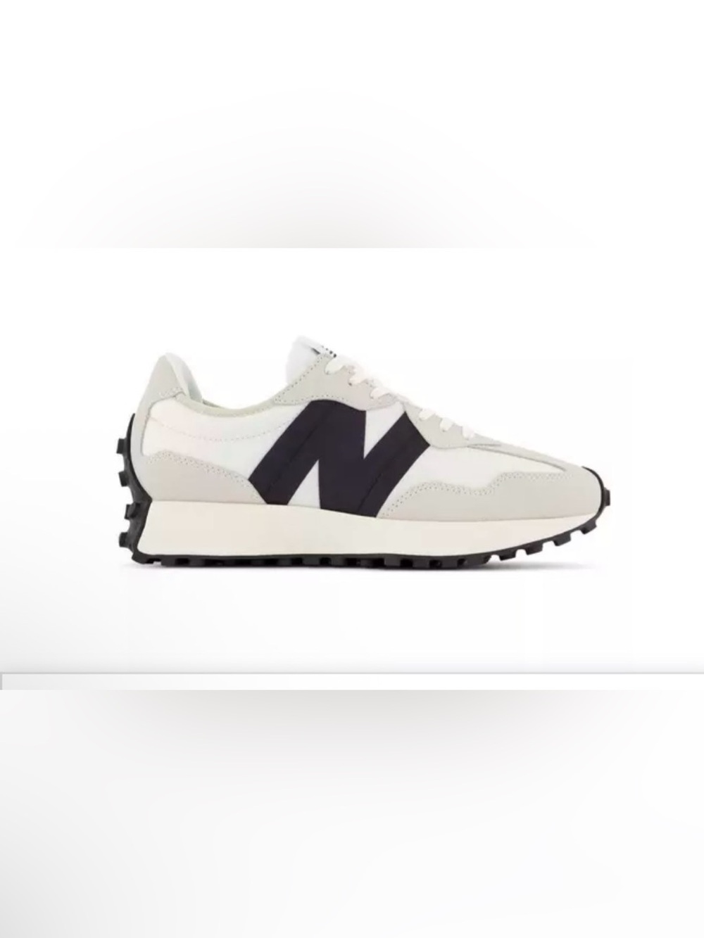 New Balance 327 Cream Suede & Blue “N” Sneakers - Picture 1 of 12